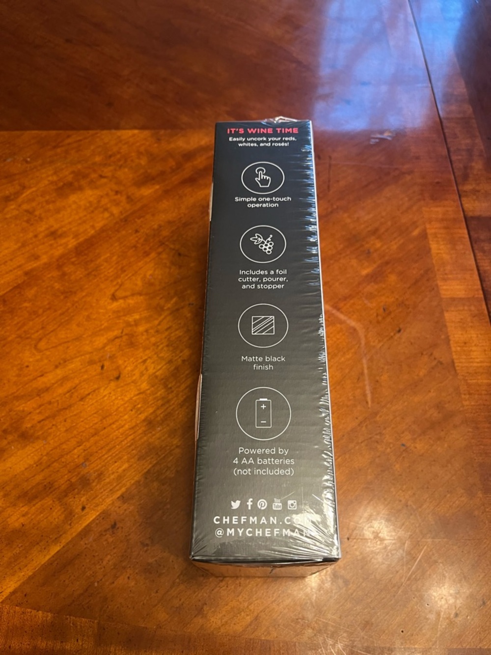 NIB Chefman Electric Wine Opener & Foil Cutter - Stainless Steel - Picture 4 of 5